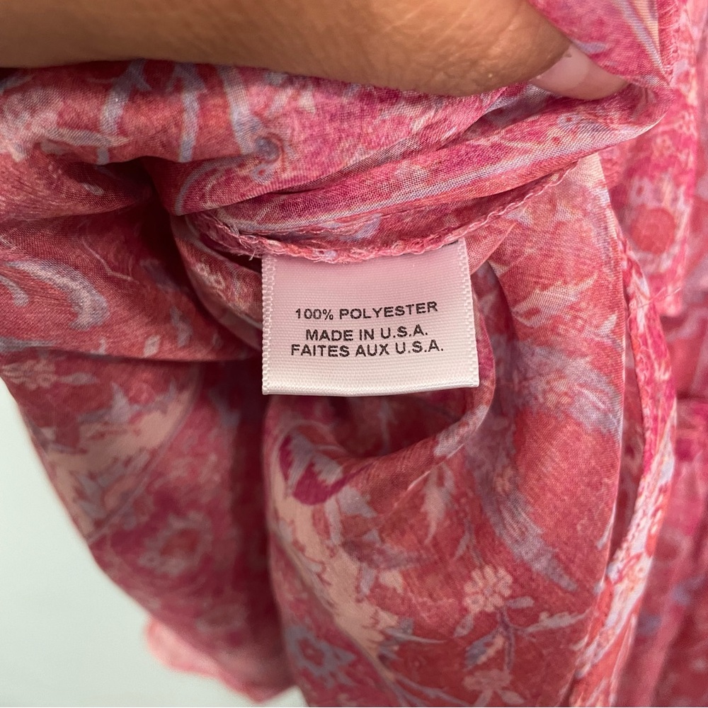 Misa Lilian Dress Mini Ruffle Pink Floral in Washed Rose Size Small NWT - Picture 9 of 9